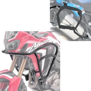 Set: Kofferträger passend für Honda Africa Twin CRF 1000 L 18-19 Bagtecs SLP für Alukoffer und Satteltaschen + Verkleidungsschutzbügel XL passend für Honda Africa Twin CRF 1000 L 16-19 Tank-Sturzbügel oben