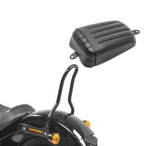 Set: Selle passager compatible avec Harley Davidson Softail Street Bob 18-24 Craftride Stripe + Sissy bar compatible avec Harley Davidson Softail 18-24 Craftride Tampa S noir