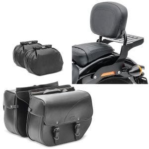 Set: Sissy Bar X3X für Suzuki Intruder M 1800 R / R2 06-17 mit Gepäckträger schwarz Craftride + Satteltaschen Suzuki Intruder M 1800 R / R2 Craftride Kentucky 30Ltr schwarz_1