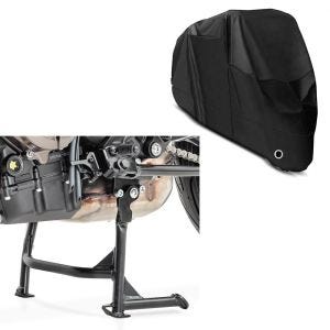 Set: Hauptständer Yamaha MT-07 13-20 MT-07 Tracer 16-20 Mittelständer ConStands in schwarz + Abdeckplane Yamaha MT-01  MT-03  MT-07 / Tracer  MT-10 Craftride XL in schwarz_1