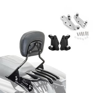 Set: Sissybar mit Gepäckträger XB und Montagekit für Harley Touring 09-13 schwarz Craftride + 4-Punkt-Montagekit für Harley Davidson Touring Modelle 2009-2013 chrom Craftride_1
