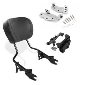 Set: Sissybar für Harley Street Glide 09-13 Craftride mit Docking Kit schwarz + 4-Punkt-Montagekit für Harley Davidson Touring Modelle 2009-2013 chrom Craftride_1