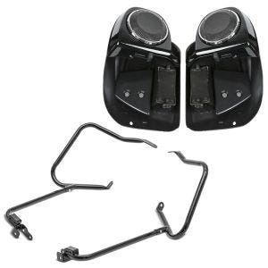 Set: Beinschild für Harley Davidson Street Glide Special 15-21 Craftride mit Lautsprecher schwarz + Kofferträger für Harley Davidson Street Glide Special 15-21 mit Schutzbügel schwarz Craftride_1