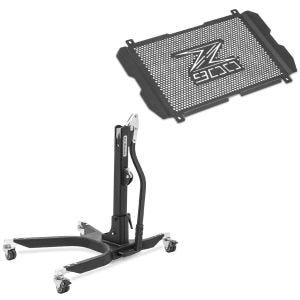 Set: Zentralständer Kawasaki Z 900 17-21 Motorradheber ConStands Power-Classic + Kühlerabdeckung für Kawasaki Z 900 17-21 Kühlergrill Zaddox KG1_1