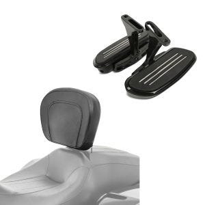 Set: Beifahrer Trittbretter + Halter CF2B für Harley Street Glide 06-21 Craftride + Fahrer Rückenlehne für Harley Davidson Street Glide 06-21 Craftride_1