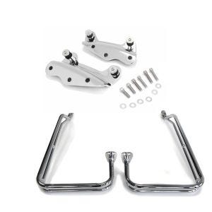 Set: Sissy Bar + Gepäckträger + Docking-Kit für Harley Street Glide 09-13 schwarz Craftride + 4-Punkt-Montagekit für Harley Davidson Touring Modelle 2009-2013 chrom Craftride_1