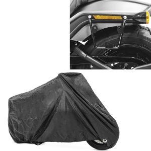 Set: Satteltaschenhalter für Harley Davidson Fat Bob / 114 18-21 Abstandshalter re-li Craftride + Abdeckplane Harley Softail Street Bob / Fat Bob / 114 Craftride XXL in schwarz_1