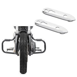 Set: Sturzbügel für Harley Davidson Dyna Street Bob 06-17 Craftride Mustache schwarz + Blinkerverlegung für Harley Dyna Street Bob 06-17 Blinker hinten Versatz Kit Craftride chrom_1