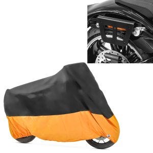 Set: Satteltaschenhalter für Harley Breakout / 114 18-21 Craftride Slim S rechts + Abdeckplane Harley Breakout / 114 - CVO Limited Craftride XXXL schwarz-orange_1