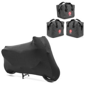 Set: Innentaschen für Aluminium Koffer + Topcase für BMW R 1200 GS/ Adventure 04-18 BAgtecs + Motorradabdeckung für BMW R 1200 GS / Adventure Craftride Indoor XL-XXL schwarz_1