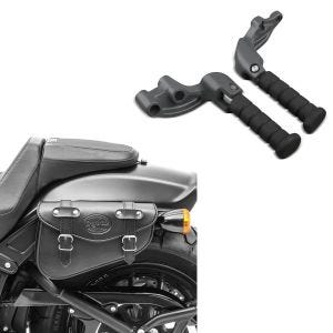 Set: Sozius Fussrasten Set mit Halter für Indian Scout, Sixty, Bobber 15-19 Craftride + Satteltasche Indian Scout / Bobber / Sixty Craftride Arizona 3Ltr links in schwarz_1