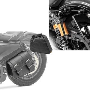 Set: Satteltaschenhalter für Yamaha XV 950 / R 14-20 links Satteltaschen Abstandshalter Craftride + Satteltasche Yamaha XV 950 / R / Racer Montana Craftride 8Ltr links in schwarz_1