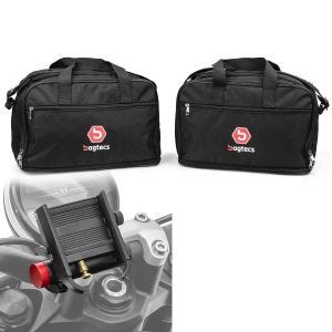 Set: Alukoffer Innentaschen für BMW R 1250 / 1200 GS / Adventure 04-21 Koffer Taschen Bagtecs MS1 + Handyhalterung für BMW R 1200 GS / Adventure Tourtecs SH2 mit Powerbank_1
