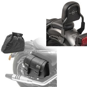 Set: Sissy Bar XS3 für Honda Rebel 500 17-21 schwarz Craftride + Satteltasche Honda Rebel 500 Montana Craftride 8Ltr rechts in schwarz_1
