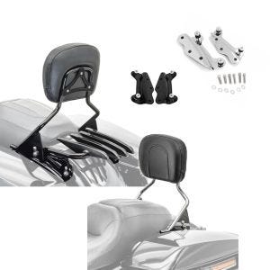 Set: Sissybar mit Gepäckträger XB und Montagekit für Harley Touring 09-13 schwarz Craftride + Sissy Bar + Docking-Kit für Harley Street Glide 09-13 chrom Craftride_1