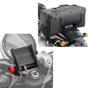 Set: Hecktasche für Indian Scout Bobber / Twenty SQ1 Craftride 52l schwarz + Handyhalterung für Indian Scout / Bobber / Twenty Tourtecs SH2 mit Powerbank_1