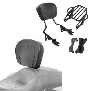 Set: Sissybar + Gepäckträger KI für Harley Davidson Road King Special 17-21 schwarz Craftride + Fahrer Rückenlehne für Harley Davidson Road King Special 17-21 Craftride_1
