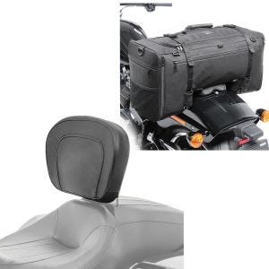 Set: Fahrer Rückenlehne für Harley Davidson Road King 97-21 Craftride + Hecktasche für Harley Road King / Classic SQ1 Craftride 52l schwarz_1