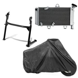 Set: Set Hauptständer und Abdeckplane XXL für Yamaha XT 660 R / X 04-16 + Ölkühler für Yamaha XT 660 R X 04-14 Radiator Kühler Zaddox silber_1
