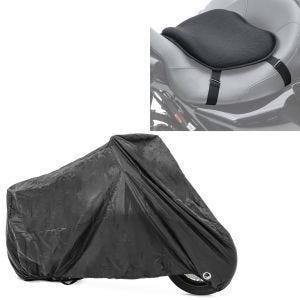 Set: Gel Sitzkissen BMW R 1150 RS / RT Komfortkissen L Tourtecs schwarz + Abdeckplane BMW R 1150 RT / RS / GS / Adventure K 75 C Craftride XXL in schwarz_1