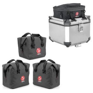 Set: Innentaschen für Aluminium Koffer + Topcase passend für BMW R 1250 GS / Adventure 19-24 Bagtecs + Zusatztasche Aluminium Topcase passend für BMW R 1250 GS / Adventure 19-24 Bagtecs BF1