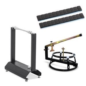 Set: Démonte-pneu moto avec équilibreuse pneu ConStands Set MO-1 + WU-1 en noir + Masses d'équilibrage moto ConStands plomb d'equilibrage 2 pièces 12x5g noir