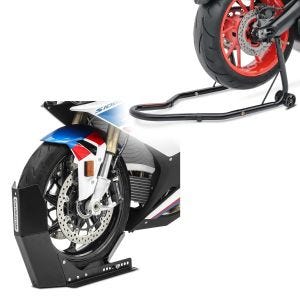 Set: Bloque Roue ConStands Easy-Fix Béquille Avant à 21 Pouces noir + Motocyclette avec roues arrière Classic