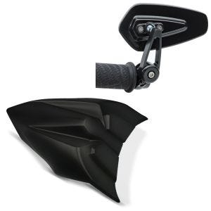 Set : Soziusabdeckung passend für Kawasaki Ninja 650 / Z 650 17-19 Höckerabdeckung Zaddox schwarz matt + Motorrad Lenkerendenspiegel Craftride LS6 Lenkerspiegel in schwarz matt Paar