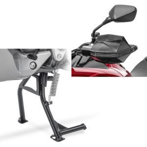 Set: Béquille centrale Honda Transalp XL 700 V 07-14 ConStands en noir + Protège mains compatible avec Honda Transalp XL 700 V Motoguard HG2 noir