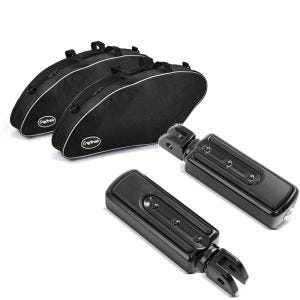 Set: Sacs intérieurs compatible avec Harley Davidson Sport Glide 18-24 sacoches rigides Craftride + Repose-pieds passager compatible avec Harley Davidson Softail 18-24 Craftride SF8 noir