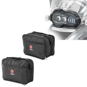 Set: LED Scheinwerfer ECE Lumitecs QL2 mit Vario Koffer Innentaschen passend für BMW R 1200 GS 04-12 Koffertaschen NV