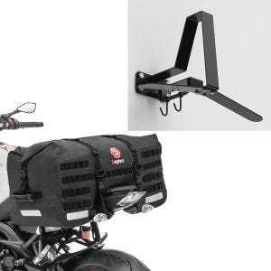 Set: Moto Sacoche de Selle arrière SX70 70Ltr etanche noir Bagtecs avec Vestiaire Motard WH2 noir
