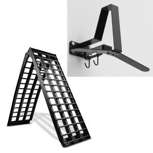 Set: Rampe de Chargement V noir en Alu, max. 680 kg pour Moto ConStands avec Vestiaire Motard WH2 noir