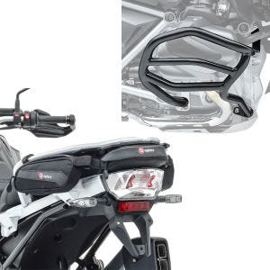 Set: Pare carter compatible avec BMW R 1250 GS 19-23 Motoguard XL4 garde moteur avec Sacoche arrière sac porte outils Bagtecs TB3