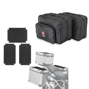 Set: Vario Koffer Innentaschen passend für BMW R 1200 GS / ADV 13-18 MV1 mit Aufkleber für Alukoffer Bagtecs ADX 3tlg Leder