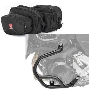 Set: Koffer Innentaschen Seitenkoffer Bagtecs mit Sturzbügel passend für BMW F 900 R / XR 20-24 Motor-Schutzbügel BG2