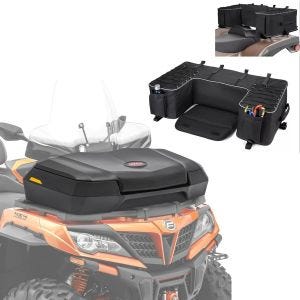 Set: Quad Topcase ATV Koffer vorne Frontkoffer QF1 66 Liter Bagtecs mit Quad ATV Hecktasche QB5 Topcase sw