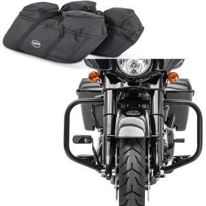 Set: Koffer Innentaschen passend für Harley Davidson Touring 09-24 für Seitenkoffer Craftride SP4 + Sturzbügel passend für Harley Davidson Touring 09-24 Craftride TR2 schwarz