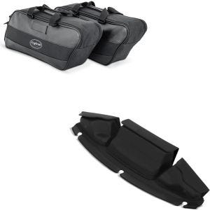 Set: Seitenkoffer Innentasche passend für Harley Davidson Touring 14-24 Craftride + Windschild Tasche Craftride passend für Harley Davidson Touring 14-24