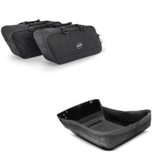 Set: Koffer Innentaschen passend für Harley Davidson Touring 14-24 Craftride BG1 Paar + Innenverkleidung passend für Harley Davidson Touring Topcase King Tour Pak 14-24 Craftride