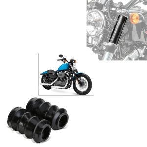 Set: Soufflets caoutchouc 39mm + Caches tubes de fourche compatible avec Harley Davidson Sportster Forty-Eight 48 10-15 GC2