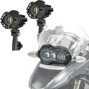 Set: Motorrad LED Zusatzscheinwerfer + LED Scheinwerfer QL2 passend für BMW R 1200 GS / Adventure 04-13