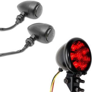 Set: LED Blinker BL15 + LED Rücklicht passend für Chopper Lumitecs