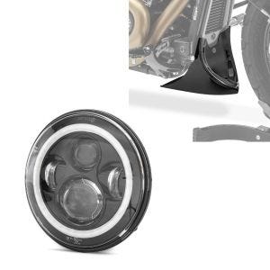 Set: LED Scheinwerfer 7" + Bugspoiler passend für Chopper / Custombikes 04-20 CP9