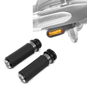 Set: Lenker-Griffe 1" Zoll HG2 passend für Harley Davidson + LED Lenkerbl. XS Lenker Armaturen
