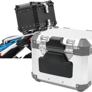 Set: Top case Alu moto XB45 45 Litres + Coussin dosseret passager compatible avec BMW TP