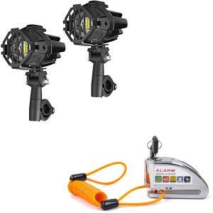 Set: LED Zusatzscheinwerfer S22X + Bremssscheibenschloss Alarm 110dB