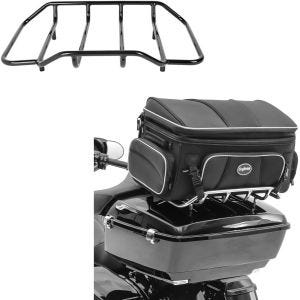 Set: Gepäckträger passend für Chopper / Custombikes TP Touring 84-24 + Hecktasche TT1 TP Tasche für Gepäckträger 73Ltr