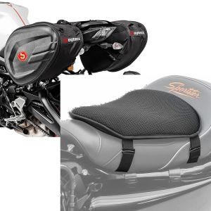 Set: Seitentaschen CRB 40-60 Liter Softshell + Gel Sitzkissen MUniv. Komfortkissen