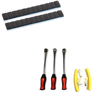 Set: Masses d'équilibrage 2 pièces 12x5g + Démonte pneu /protection jante outil de montage kit